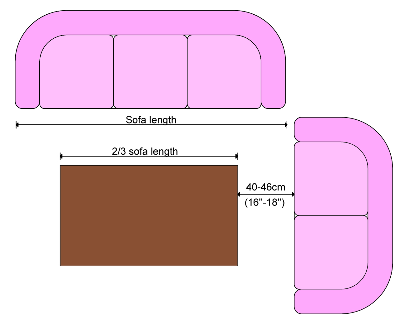living room table dimensions