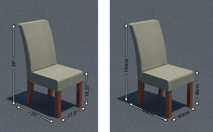 dining room chair size